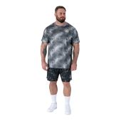 D555 Mens Big Size Sports Top Dry Wear Light Weight All Over Print Crew Neck T-shirt