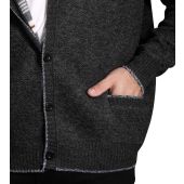 D555 Mens Big Size Button Cardigan With Fine Fleece Lining