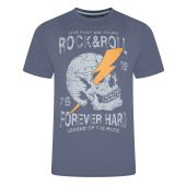 Kam Mens Big Size Rock N Roll Skull Printed Tee