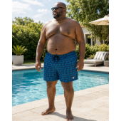 Espionage Mens Big Size Geometric Print Swim Shorts