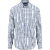 Fynch Hatton Mens Big Size Cotton Check Button Down Collar Casual Long Sleeve Shirt