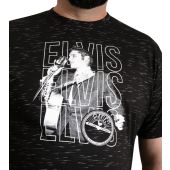 D555 Mens Big Size Elvis Print Crew Neck T Shirt
