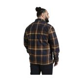 D555 Mens Big Size Brush Cotton Check Overshirt