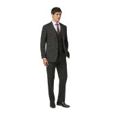 Skopes Mens Big Size Leone Suit Waistcoat Grey Check