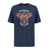 D555 Mens Big Size Hell Riders Print Cotton Crew Neck T Shirt