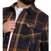 D555 Mens Big Size Brush Cotton Check Overshirt