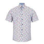 Douglas & Grahame Mens Big Size Drifter Casual Geometric Design Short Sleeve Shirt