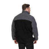D555 Mens Big Size 1/4 Zip Neck Bonded Fleece Sweatshirt With Kangaroo and Chest Pockets