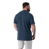 D555 Mens Big Size Waffle Stripe Cotton Crew Neck T Shirt