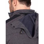 D555 Mens Big Size Detachable Hood Bonded Fleece Zip Through Hoody With Cut And Sew Panels