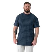 D555 Mens Big Size Waffle Stripe Cotton Crew Neck T Shirt