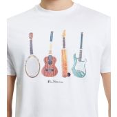 Ben Sherman Mens Big Size Guitar Print Crew Neck T Shirt