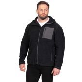 D555 Mens Big Size Micro Fleece Hooded Zip Through Hoody With Polyester Hood and Pocket