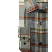 Kings Road Mens Big Size Brushed Cotton Check Casual Long Sleeve Shirt