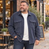 Kam Mens Big Size Stretch Jersey Overshirt