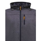 D555 Mens Big Size Detachable Hood Bonded Fleece Zip Through Hoody With Cut And Sew Panels