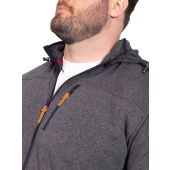 D555 Mens Big Size Detachable Hood Bonded Fleece Zip Through Hoody With Cut And Sew Panels