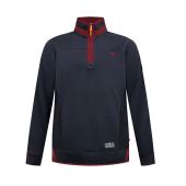 D555 Mens Big Size Quarter Zip Sweatshirt With Contrast Trim