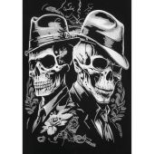 Kam Mens Big Size Skull Twins Print Crew Neck T Shirt