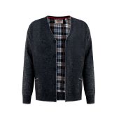D555 Mens Big Size Button Cardigan With Fine Fleece Lining
