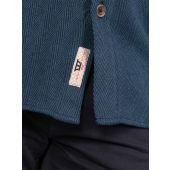 D555 Mens Big Size Long Sleeve Navy Herringbone Shacket Overshirt With Chest and Side Pockets