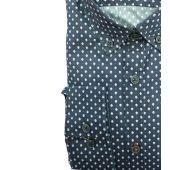 Kings Road Mens Big Size Pattern Print Casual Long Sleeve Shirt