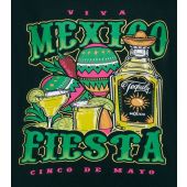 Espionage Mens Big Size Mexico Fiesta Print T Crew Neck T Shirt