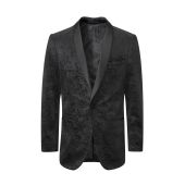 Skopes Mens Big Size Black Paisley Evening Jacket