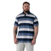 D555 Mens Big Size Stripe Short Sleeve Rugby Polo