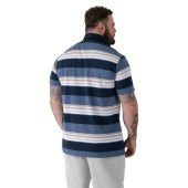 D555 Mens Big Size Stripe Short Sleeve Rugby Polo