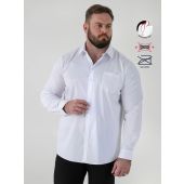 D555 Mens Big Size Stain Resistant Stretch Cotton Formal Long Sleeve Shirt