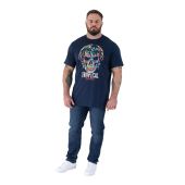 D555 Mens Big Size Tropical Beats Print Crew Neck T Shirt