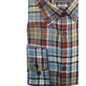 Kings Road Mens Big Size Brushed Cotton Check Casual Long Sleeve Shirt