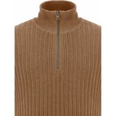 Fynch Hatton Mens Big Size Rib Cotton Turtle Neck With Quarter Zip Sweater