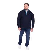 D555 Navy 1/4 Zip Neck Sweatshirt With Bear Chest Embroidery