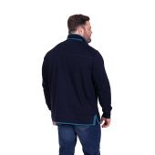 D555 Navy 1/4 Zip Neck Sweatshirt With Bear Chest Embroidery