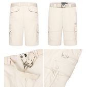 Kam Mens Big Size Belted Cargo Stretch Short
