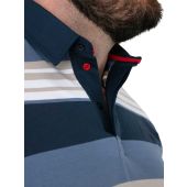 D555 Mens Big Size Stripe Short Sleeve Rugby Polo