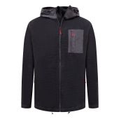D555 Mens Big Size Micro Fleece Hooded Zip Through Hoody With Polyester Hood and Pocket