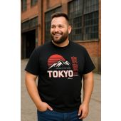 Ed Baxter Mens Big Size Tokyo Print T-Shirt