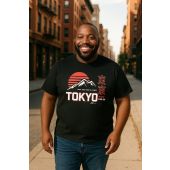 Ed Baxter Mens Big Size Tokyo Print T-Shirt