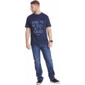 North 56°4 Mens Big Size Born To Be Real Not Perfect Print Crew Neck Tee Shirt
