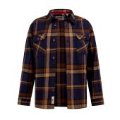 D555 Mens Big Size Brush Cotton Check Overshirt