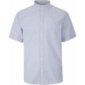 Kam Mens Big Size Grandad Collar Cotton Casual Short Sleeve Shirt With Breast Pocket