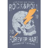 Kam Mens Big Size Rock N Roll Skull Printed Tee
