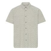 Blend Mens Big Size Linen Mix Palm Tree Print Short Sleeve Shirt