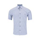 Douglas and Grahame Mens Big Size Patterned Button Down Collar Casual Short Sleeve Shirt