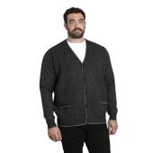 D555 Mens Big Size Button Cardigan With Fine Fleece Lining