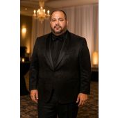 Skopes Mens Big Size Black Paisley Evening Jacket