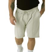 D555 Mens Big Size Stretch Pique Elasticated Waist Shorts With Pin Tuck Front